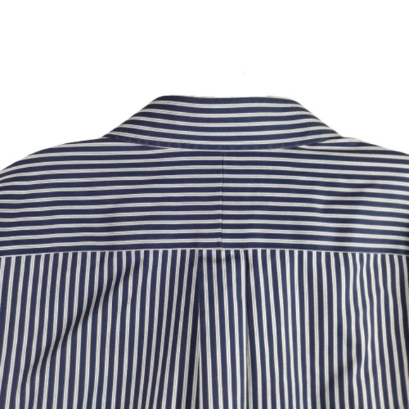 Michael Kors Men’s 16 1/2 34/35 Non Iron Blue Striped Button Down Dress Shirt - Picture 6 of 10